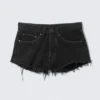 Maia Mid Rise Denim Hot Pants – Tuned Black – Black Maia Mid Rise Denim Hot Pants – Tuned Black – Black
