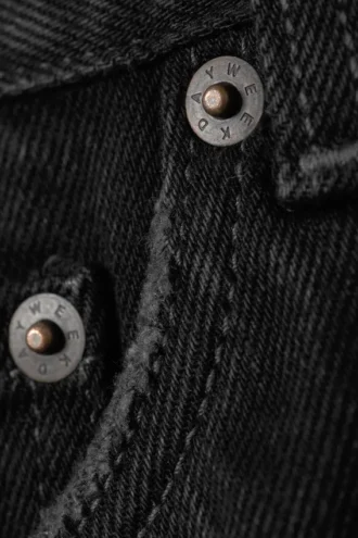 Maia Mid Rise Denim Hot Pants – Tuned Black – Black