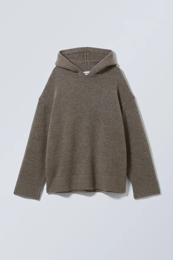 Marla Oversized Soft Knit Hoodie – Dark Mole Marla Oversized Soft Knit Hoodie – Dark Mole