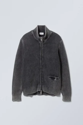 Mattias Regular Cardigan – Washed Black