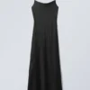 Maxi Satin Slip Dress – Black Maxi Satin Slip Dress – Black