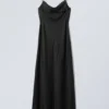 Maxi Satin Slip Dress – Black Maxi Satin Slip Dress – Black