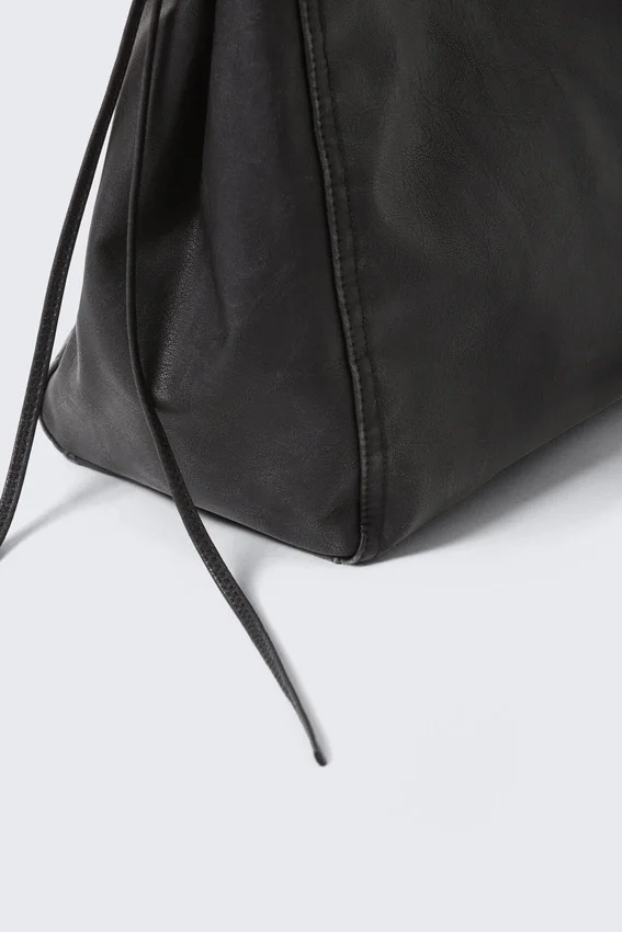 Medium Faux Leather Tote Bag – Dark Medium Faux Leather Tote Bag – Dark