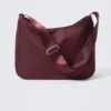 Medium Nylon Twill Shoulder Bag – Dark Red Medium Nylon Twill Shoulder Bag – Dark Red