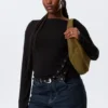 Medium Rounded Shoulder Bag – Dark Khaki Green Medium Rounded Shoulder Bag – Dark Khaki Green