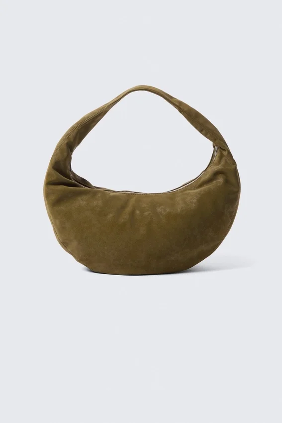Medium Rounded Shoulder Bag – Dark Khaki Green Medium Rounded Shoulder Bag – Dark Khaki Green