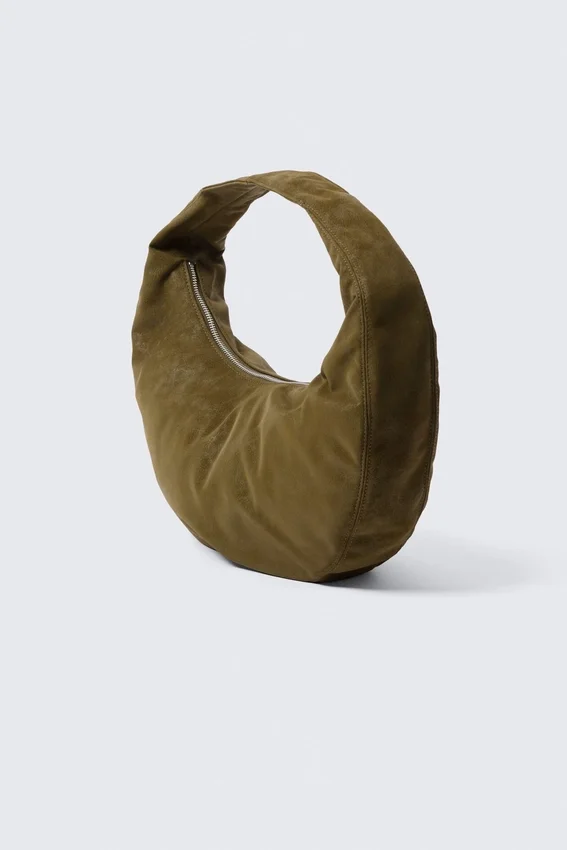 Medium Rounded Shoulder Bag – Dark Khaki Green Medium Rounded Shoulder Bag – Dark Khaki Green