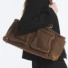Medium Shoulder Bag with Pockets – Dark Khaki Green Medium Shoulder Bag with Pockets – Dark Khaki Green