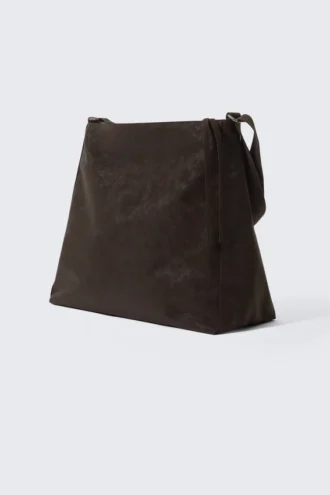 Medium Zip Shoulder Bag – Dark Mole