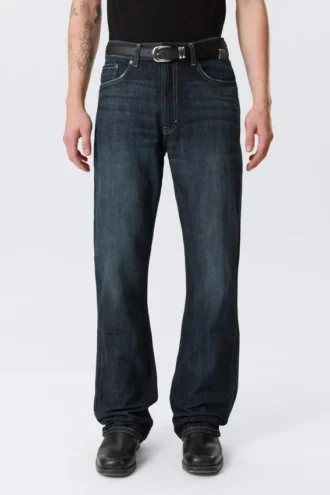 Mercury Mid Rise Relaxed Bootcut Jeans – Deep Sea Blue – Dark Blue