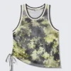 Mesh Drawstring Tank Top – Dark Floral Mesh Drawstring Tank Top – Dark Floral