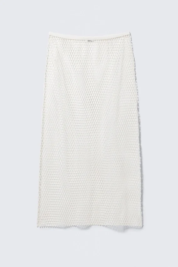 Mesh Midi Skirt – White Mesh Midi Skirt – White