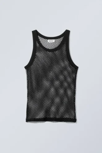Mesh Tank Top – Black