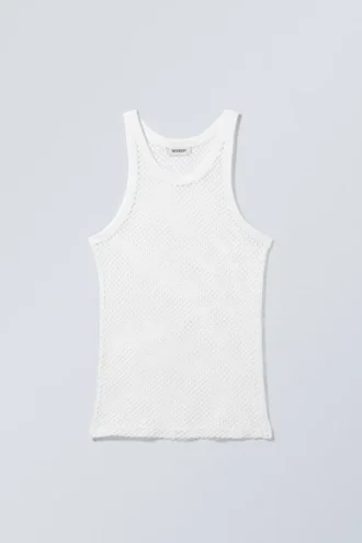 Mesh Tank Top – White
