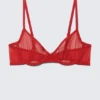 Mesh Wire Bra – Bright Red Mesh Wire Bra – Bright Red