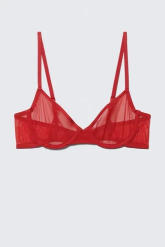 Mesh Wire Bra – Bright Red