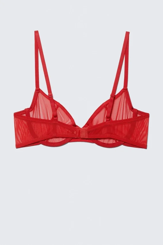 Mesh Wire Bra – Bright Red Mesh Wire Bra – Bright Red