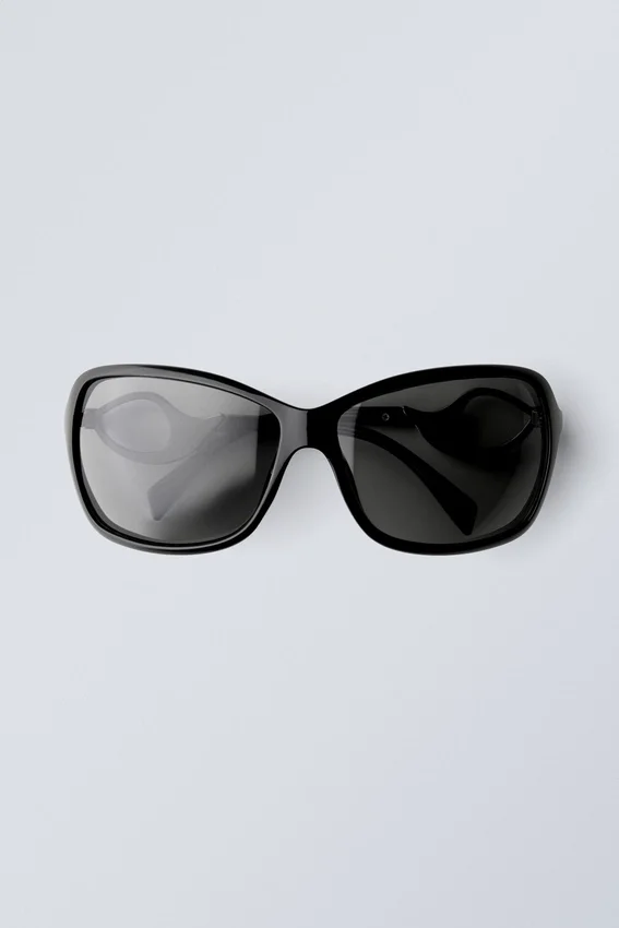 Metal Detailed Oval Sunglasses – Black Metal Detailed Oval Sunglasses – Black