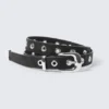 Metal Eyelet Faux Leather Belt – Black Metal Eyelet Faux Leather Belt – Black