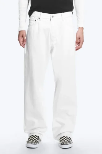 Meteor Low Rise Relaxed Straight Jeans – Dirty White – White