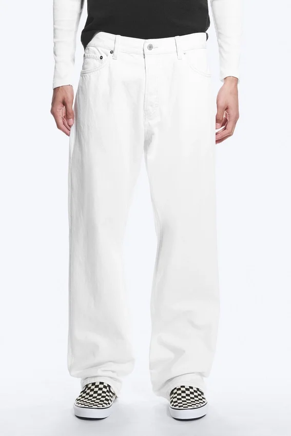 Meteor Low Rise Relaxed Straight Jeans – Dirty White – White Meteor Low Rise Relaxed Straight Jeans – Dirty White – White
