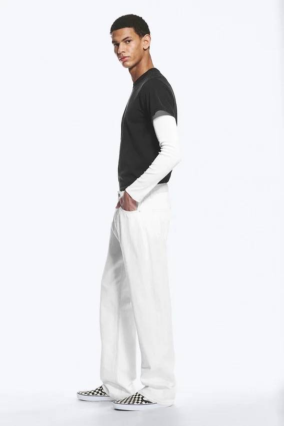 Meteor Low Rise Relaxed Straight Jeans – Dirty White – White Meteor Low Rise Relaxed Straight Jeans – Dirty White – White