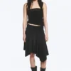 Mid Rise Asymmetric Jersey Skirt – Black Mid Rise Asymmetric Jersey Skirt – Black