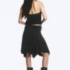 Mid Rise Asymmetric Jersey Skirt – Black Mid Rise Asymmetric Jersey Skirt – Black