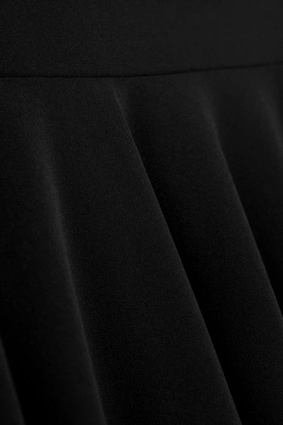 Mid Rise Asymmetric Jersey Skirt – Black Mid Rise Asymmetric Jersey Skirt – Black