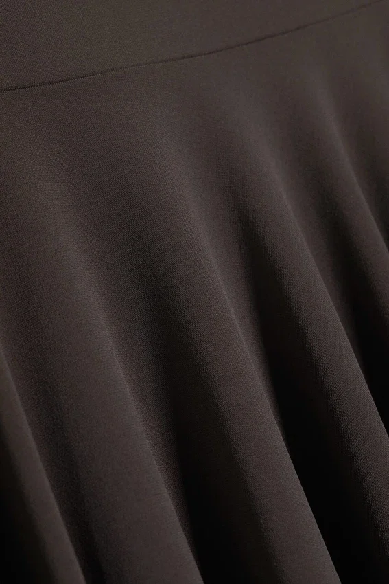 Mid Rise Asymmetric Jersey Skirt – Dark Brown Mid Rise Asymmetric Jersey Skirt – Dark Brown