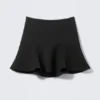 Mid-Rise Bell-Shaped Midi Skirt – Black Mid-Rise Bell-Shaped Midi Skirt – Black