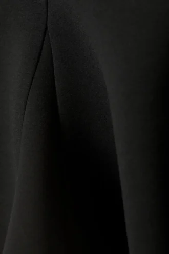 Mid-Rise Bell-Shaped Midi Skirt – Black