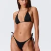 Mid Rise Brazilian Tie Bikini Bottoms – Black Mid Rise Brazilian Tie Bikini Bottoms – Black