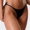 Mid Rise Brazilian Tie Bikini Bottoms – Black Mid Rise Brazilian Tie Bikini Bottoms – Black