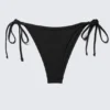 Mid Rise Brazilian Tie Bikini Bottoms – Black Mid Rise Brazilian Tie Bikini Bottoms – Black