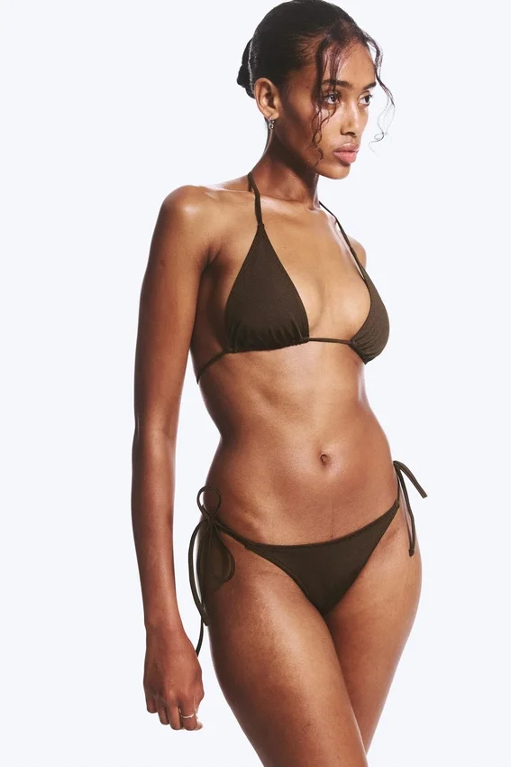 Mid Rise Brazilian Tie Bikini Bottoms – Dark Brown Mid Rise Brazilian Tie Bikini Bottoms – Dark Brown