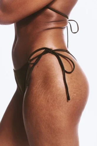 Mid Rise Brazilian Tie Bikini Bottoms – Dark Brown