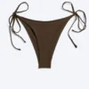 Mid Rise Brazilian Tie Bikini Bottoms – Dark Brown Mid Rise Brazilian Tie Bikini Bottoms – Dark Brown