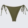 Mid Rise Brazilian Tie Bikini Bottoms – Dark Green – Shimmer Mid Rise Brazilian Tie Bikini Bottoms – Dark Green – Shimmer