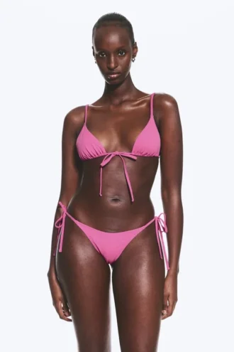 Mid Rise Brazilian Tie Bikini Bottoms – Pink