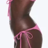Mid Rise Brazilian Tie Bikini Bottoms – Pink Mid Rise Brazilian Tie Bikini Bottoms – Pink