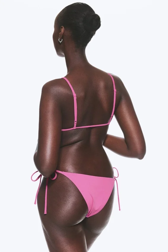 Mid Rise Brazilian Tie Bikini Bottoms – Pink Mid Rise Brazilian Tie Bikini Bottoms – Pink