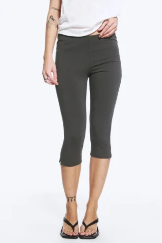 Mid-Rise Capri Trousers – Dark Grey