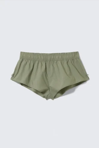Mid-Rise Cotton Poplin Pyjama Briefs – Khaki Green