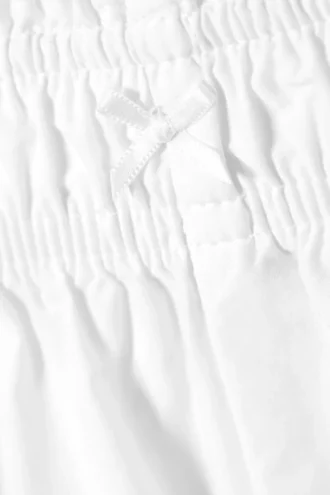 Mid-Rise Cotton Poplin Pyjama Shorts – White