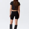Mid Rise Fitted Biker Shorts – Black Mid Rise Fitted Biker Shorts – Black