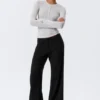 Mid Rise Flared Suiting Trousers – Black Mid Rise Flared Suiting Trousers – Black