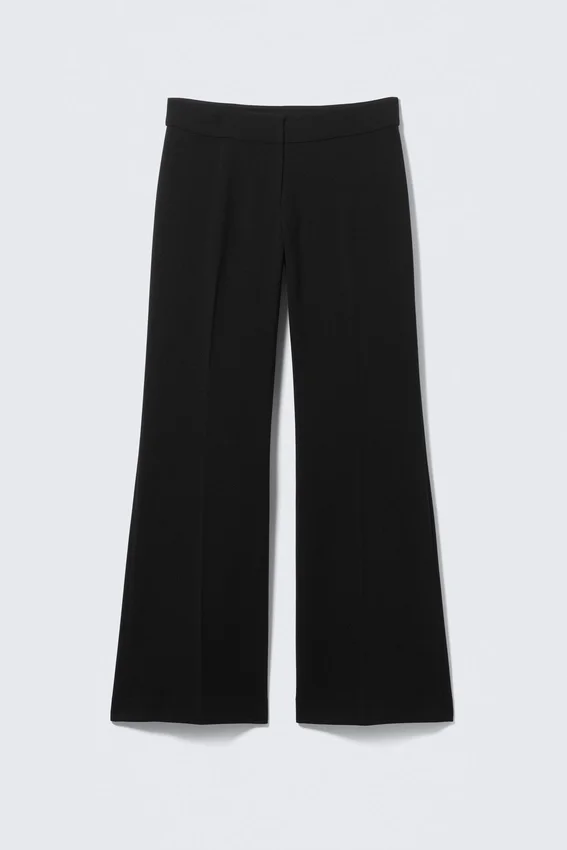 Mid Rise Flared Suiting Trousers – Black Mid Rise Flared Suiting Trousers – Black