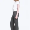Mid Rise Flared Suiting Trousers – Dark Grey Melange Mid Rise Flared Suiting Trousers – Dark Grey Melange