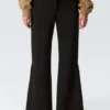 Mid Rise Flared Zip-Up Trousers – Black Mid Rise Flared Zip-Up Trousers – Black